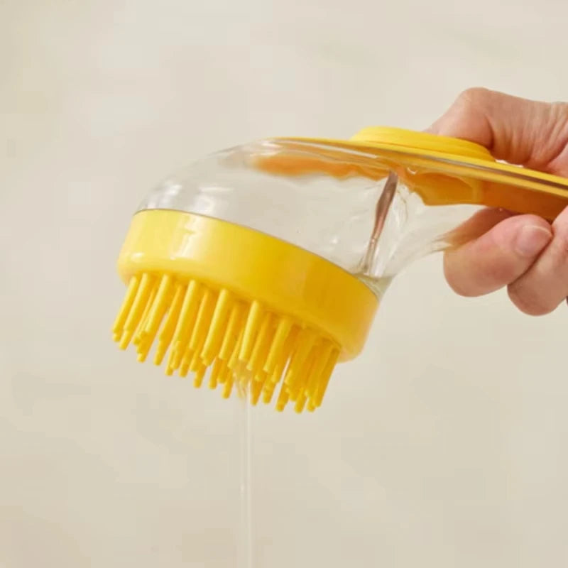 Pet Bathing Brush Long Handle Dog Cleaning Brush Soft Silicone Pet Grooming Comb for Cats Dogs Cat Massage Brush Pet Supplies