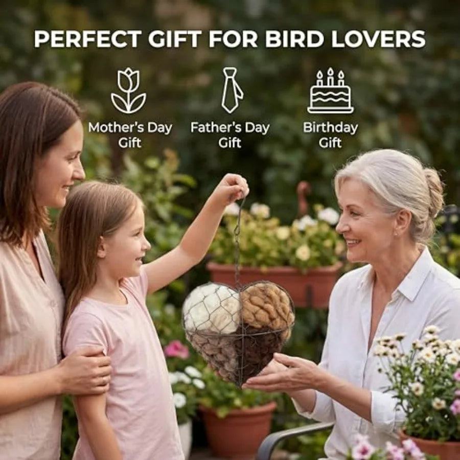 Alpaca Fiber Bird Nesting Heart Refillable Material Holder