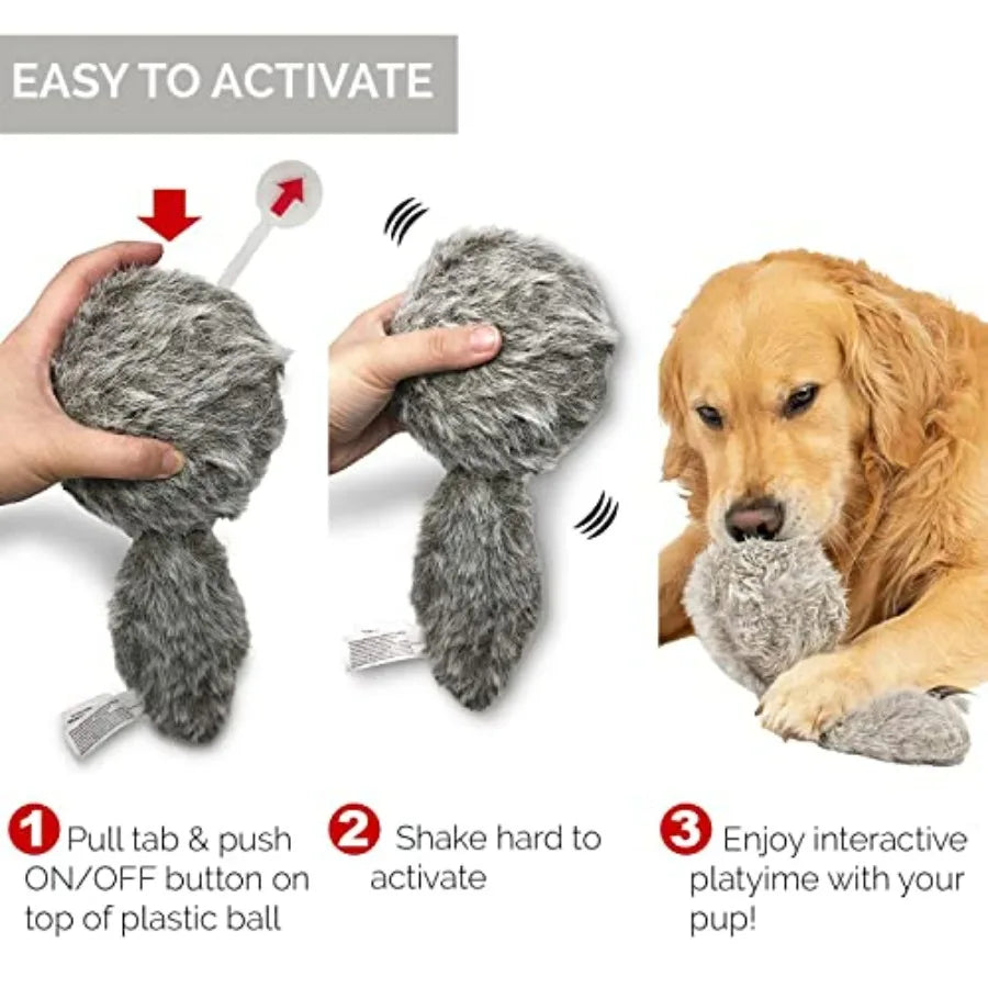 Doggie Tail Interactive Plush Automatic Dog Toys, Durable, Wiggles, Vibrates, and Barks, Batteries Included, for All Dog Breeds