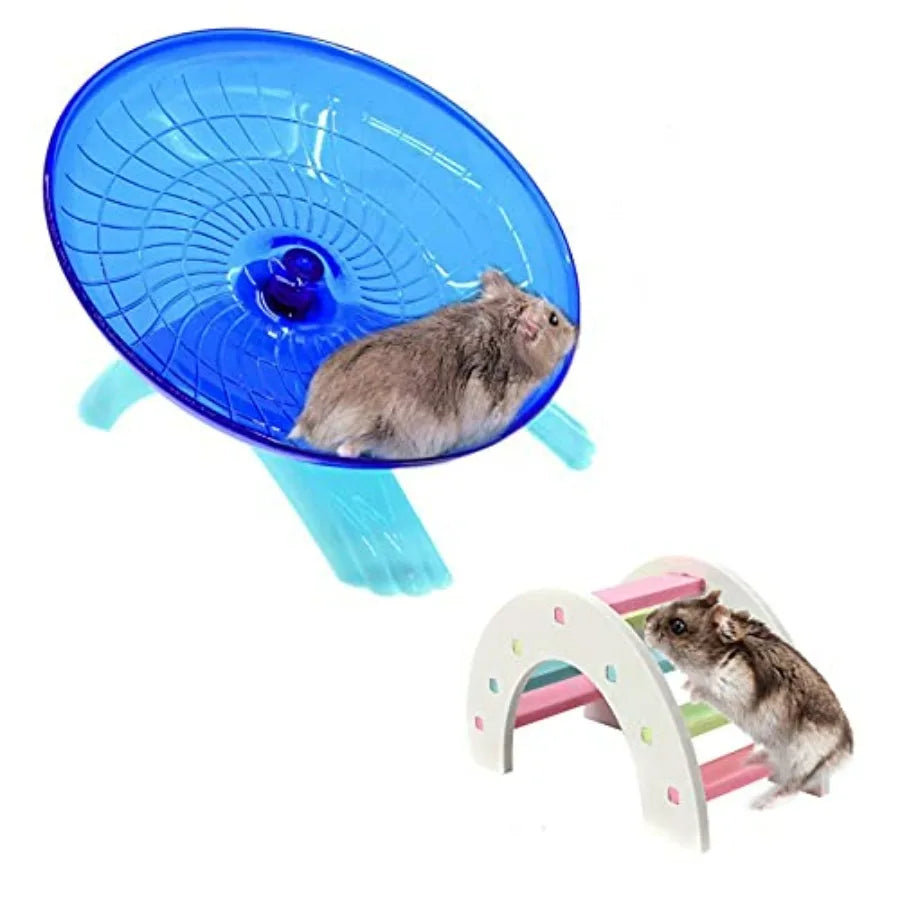 Dwarf Hamster Flying Saucer Wheel and Rainbow Bridge Set