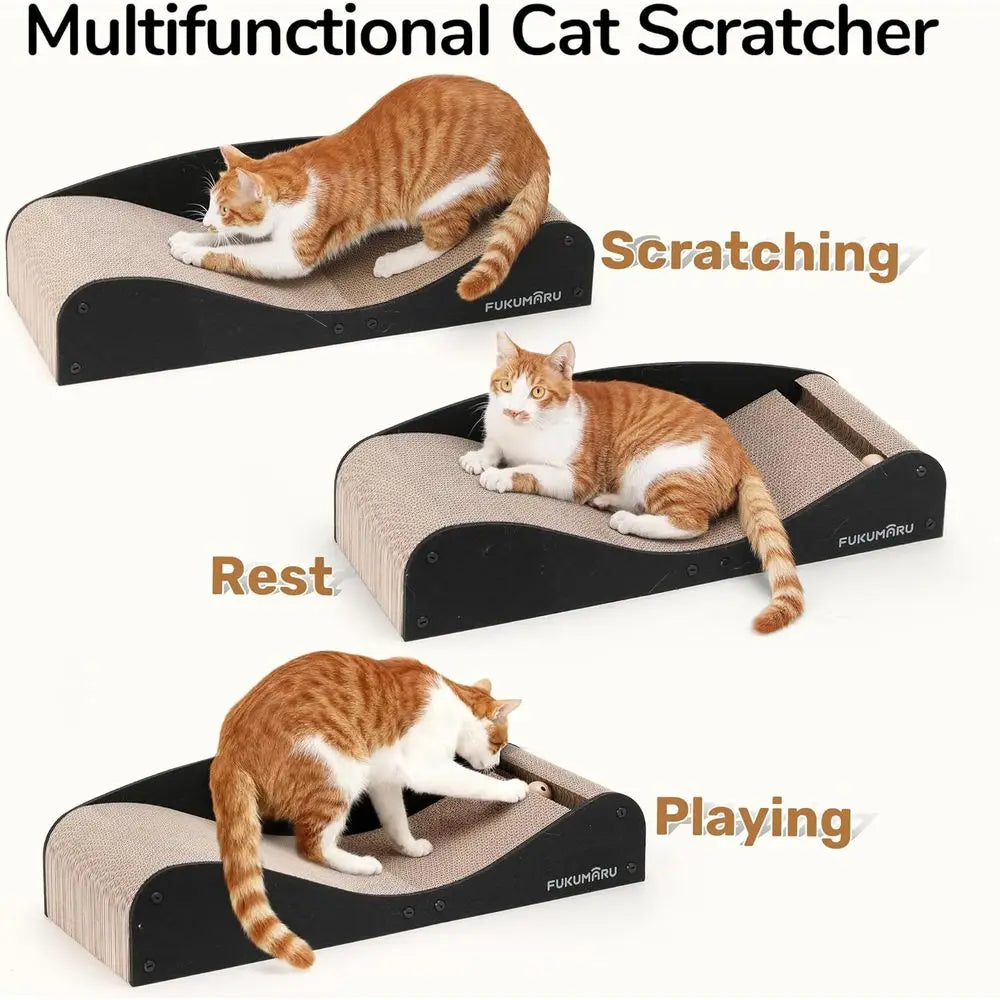 Cardboard Cat Scratcher Bed, Extra Large 29.1 Inch Cat Scratch Pad | Cat Scratching Bed Couch Indoor, Natural Multifunctional, H