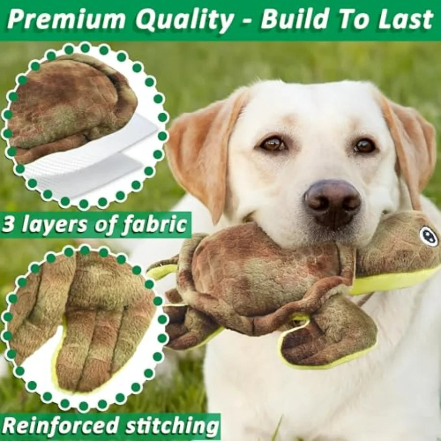 Stuffed Animal Dog Toys, 5 Pack Tough Squeaky Dog Toys, Plush Toys Assortment, Great Value Pet Toys Bundle, Woodland Series Che