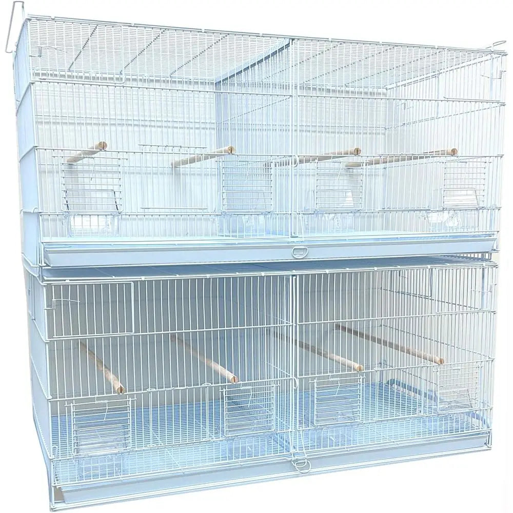 Double XL Stackable Breeder Bird Cage with Removable Divider and Rolling Stand