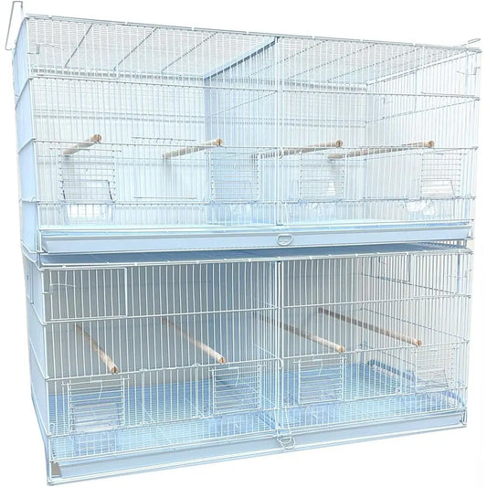 Double XL Stackable Breeder Bird Cage with Removable Divider and Rolling Stand