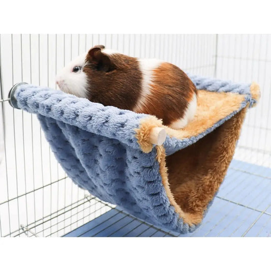 Winter Warm Double Layer Hanging Birds Nest Bed with Warm Leece, Bird Cage Stand Perch, Hideaway Cave Tent, Sleep Bed Cage Acces