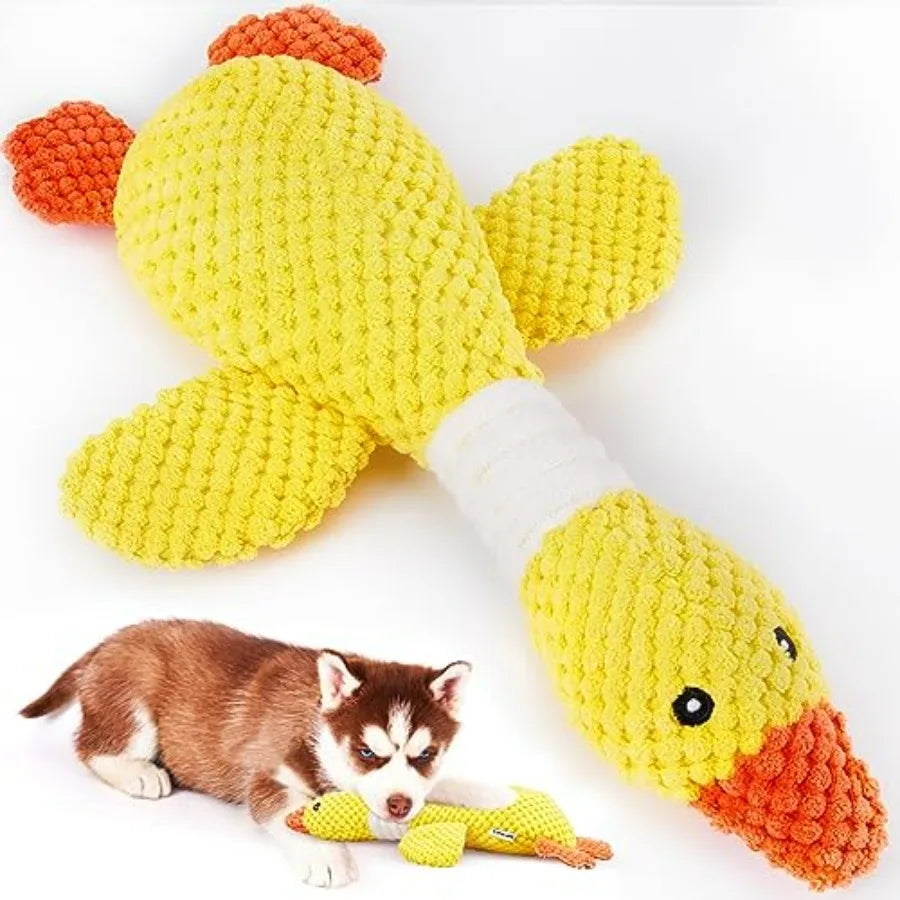 Upgraded Goose Indestructible Dog Toys for Aggressive Chewers Small Medium Large Breed, Crinkle Squeaky Plush Dog Puppy Chew To