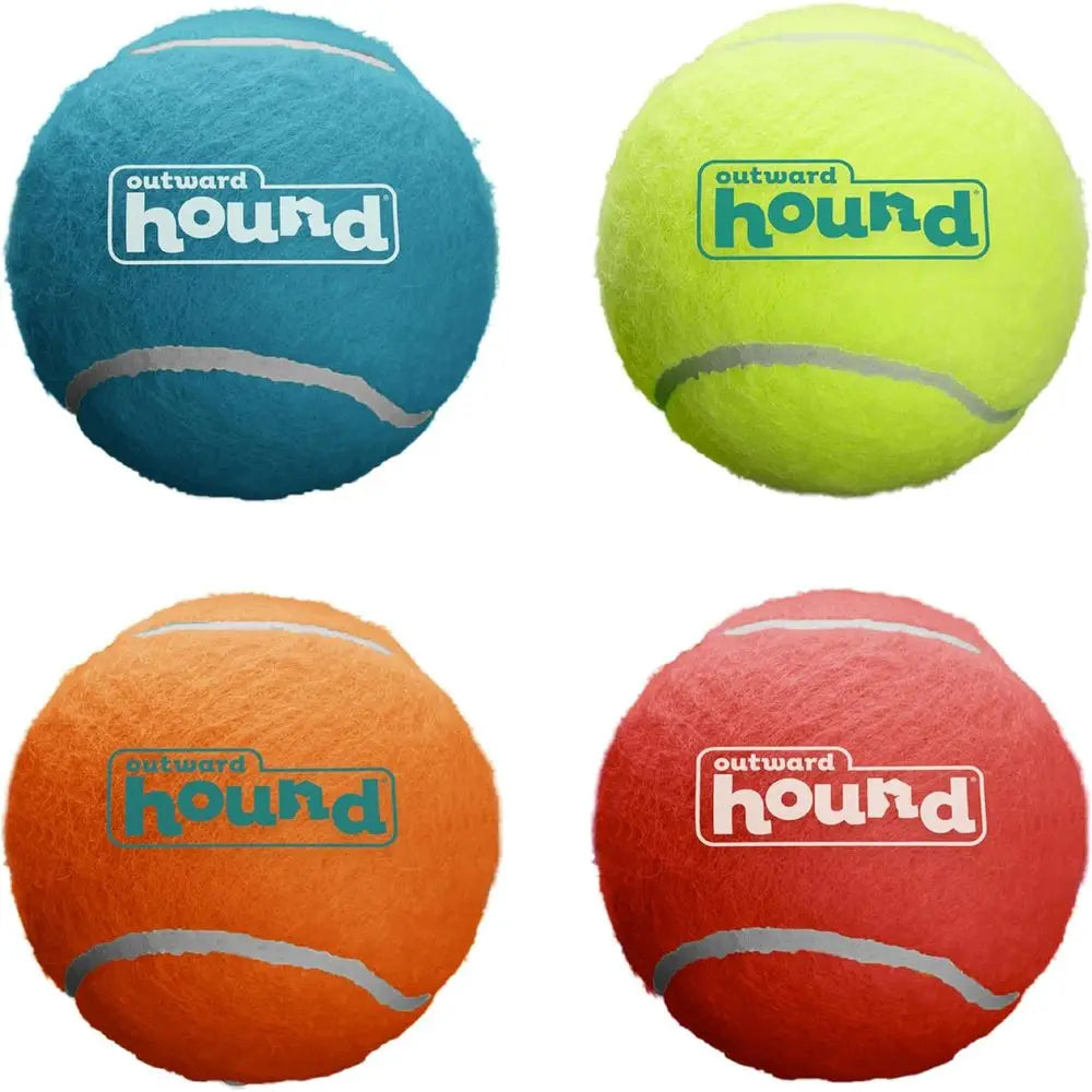Squeaker Ballz - Squeaky Tennis Balls for Dogs Under 50 lbs, Interactive Dog Toy, Medium (2.5), 4-Pack