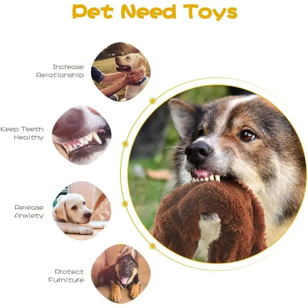 Dog Squeak Toys, No Staining Plush Dogs Chew Toy Bundle for Small Medium Large Breed Chewer Tough Durable Squeaky Pet Chew Puppy