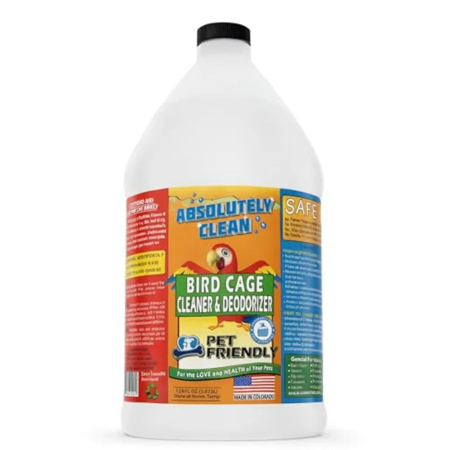 Absolutely Clean Amazing Bird Cage Cleaner and Deodorizer - Just Spray/Wipe - Safely and Easily Removes Bird Messes Quickly and