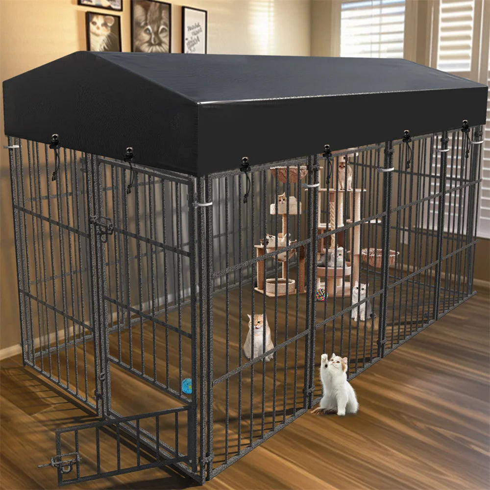 BORWART Heavy Duty Dog Kennel With Welded Metal Playpen Roof