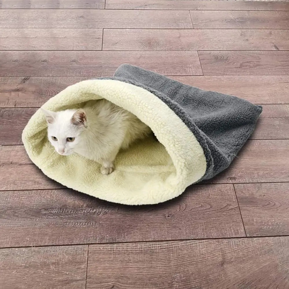 Cat Bed Cave Sling Bag, Pet Mat Warming Pad Sack for Cats and Small Dogs