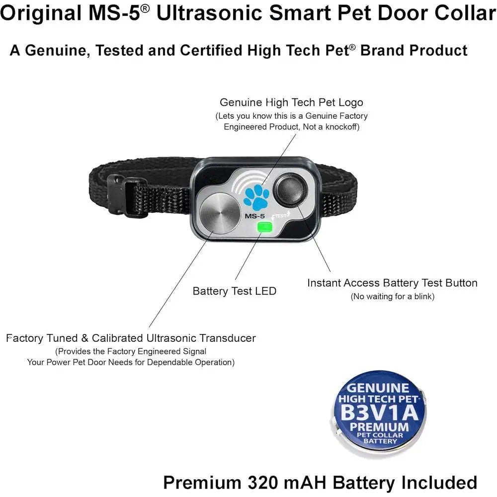Automatic Smart Pet Door Collar, Tested & Certified for All Power Pet Door Waterproof, Battery Included, Complies with Door Perf
