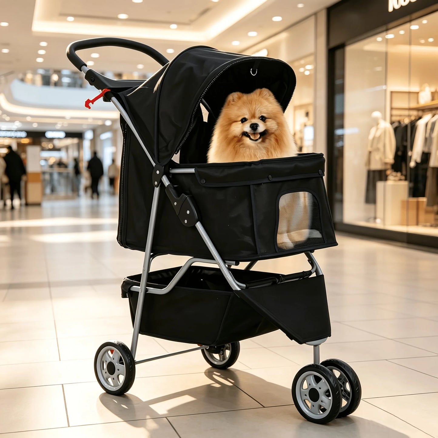 DOPINMIN Dog Stroller, 3 Wheels Pet Cat Jogger Stroller, Folding Carrier Waterproof Puppy Stroller With Cup Holder & Removable Liner, Dog Strollers For Small Dogs, For Small And Medium Pets