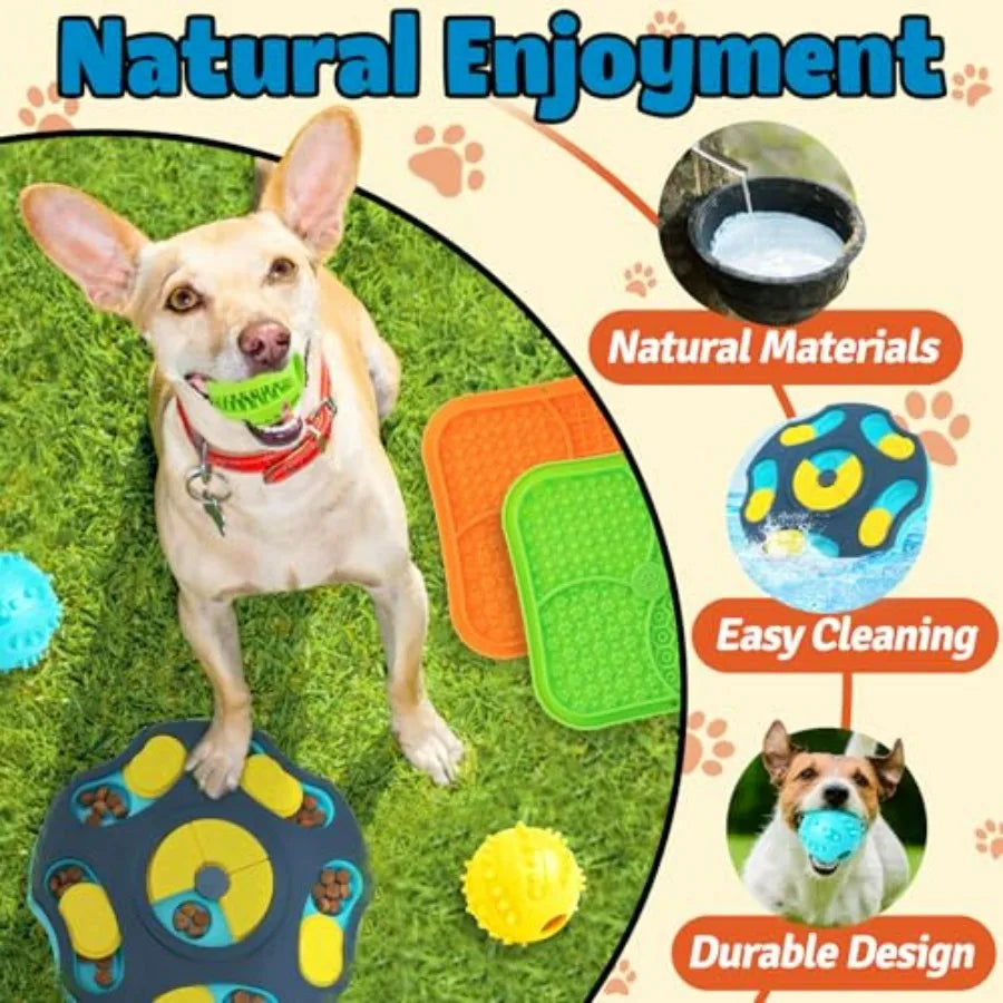 9 Pack Toy Set -Mentally Stimulating Enrichment for Small to Medium Smart s, Includes Dog Lick Mat with Suction Cups