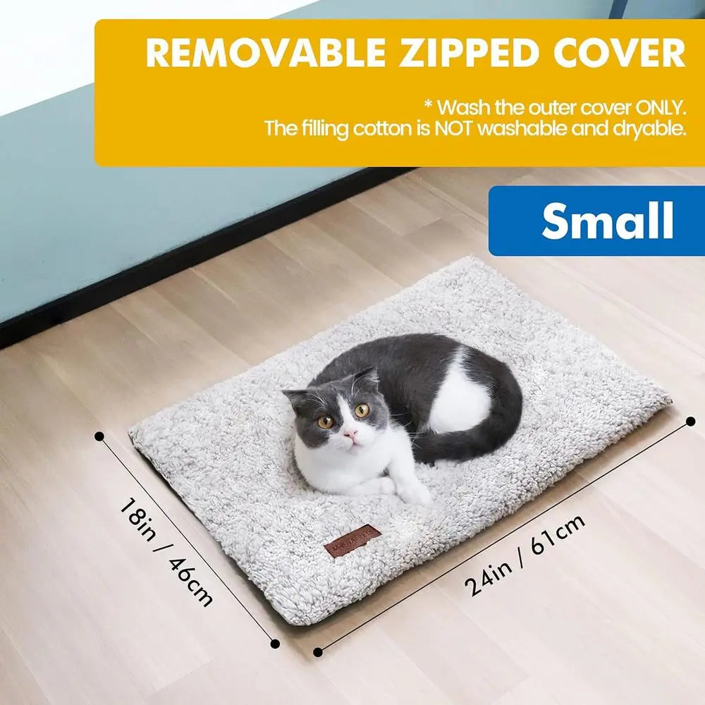 Heating Cat Dog Mat 24 x 18 inch Extra Warm Thermal Pet Pad Indoor Outdoor Pets Removable Cover Non-Slip Bottom Washable Non Ele