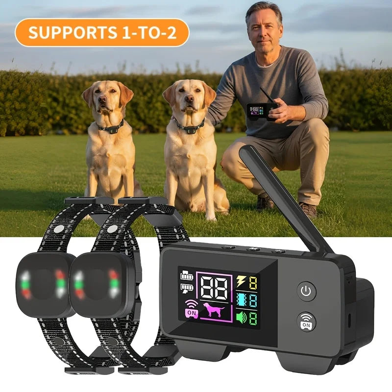 RPZ Upgraded Wireless Dog Fence System with Remote - Shock Training Collar, 8-Level Static/Stim, 20-Distance Adjustable Boundary, Large Battery, No-Dig Portable Pet Containment Suitable for Small/Medium/Large Dogs 5+ Lbs
