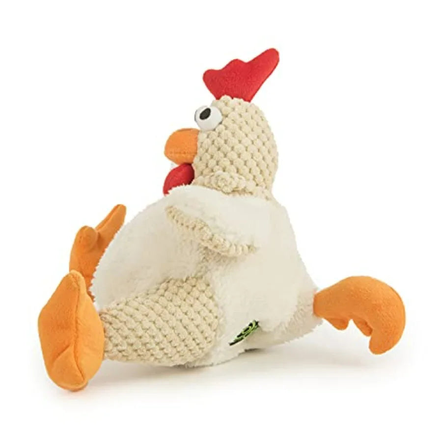 Checkers Squeaky Plush Dog Toy, Chew Guard Techlogy - White