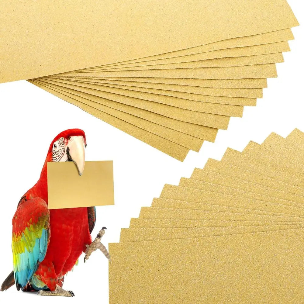 50 Pieces Gravel Liner Paper, 11 x 17 inch Birdcage Liner, Pet Bedding Accessories, Parrot Cage Sandpapers