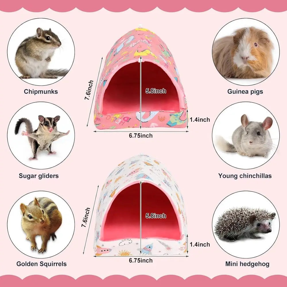 2 Pack Guinea Pig Bed, Washable Small Animal House Cage Accessories for Dwarf Rabbits, Chinchillas, Hamsters, Hedgehogs, Bearded
