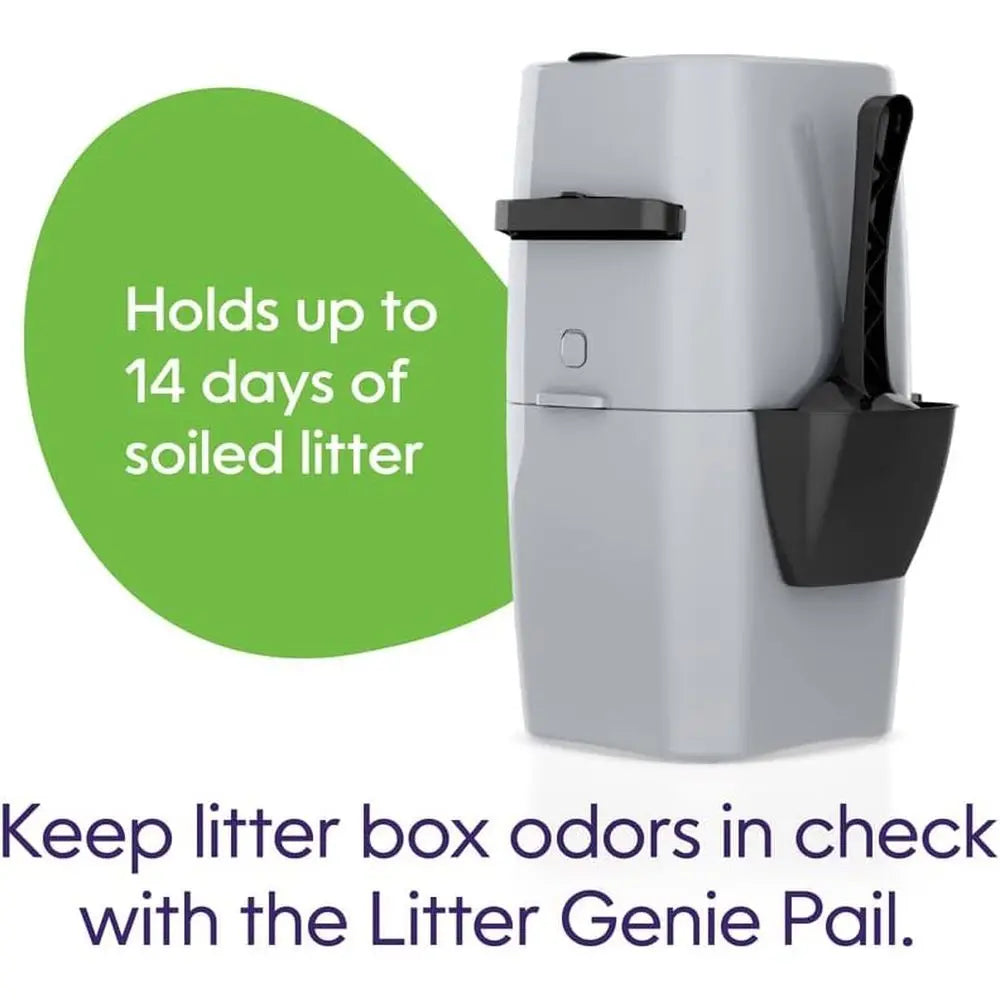 Pail (Silver) | Cat Litter Box Waste Disposal System or Odor Control | Includes 1 Square Reill Bag