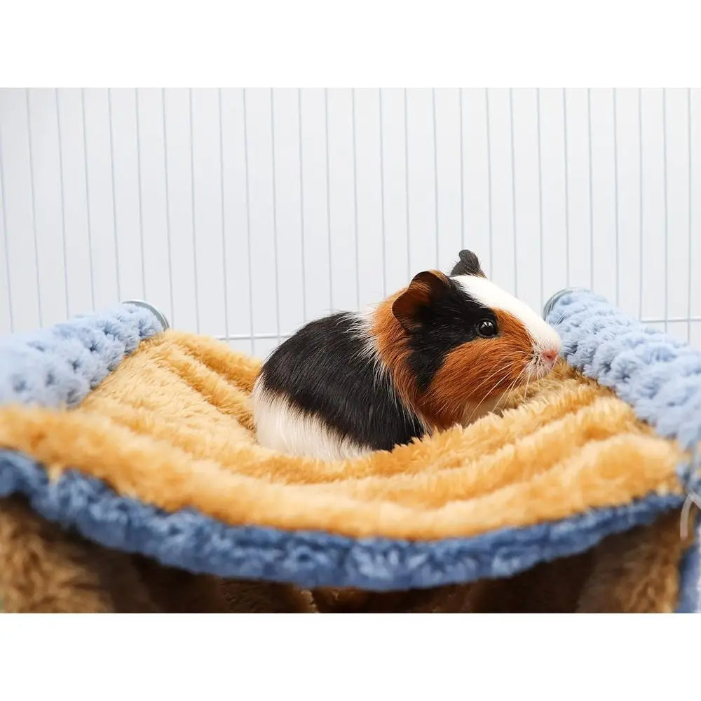 Winter Warm Double Layer Hanging Birds Nest Bed with Warm Leece, Bird Cage Stand Perch, Hideaway Cave Tent, Sleep Bed Cage Acces