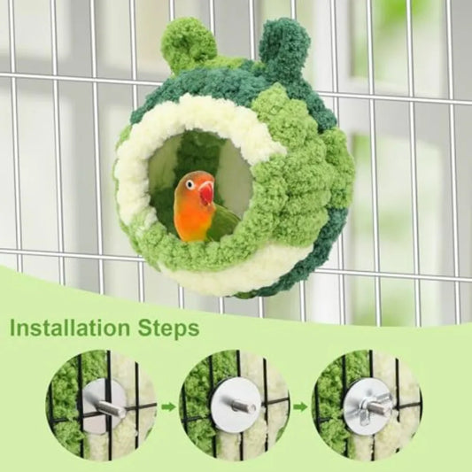 Bird Nest Bed Breeding House Winter Warm Snuggle Hut for Budgies Parakeets Cockatiels Lovebirds Canaries