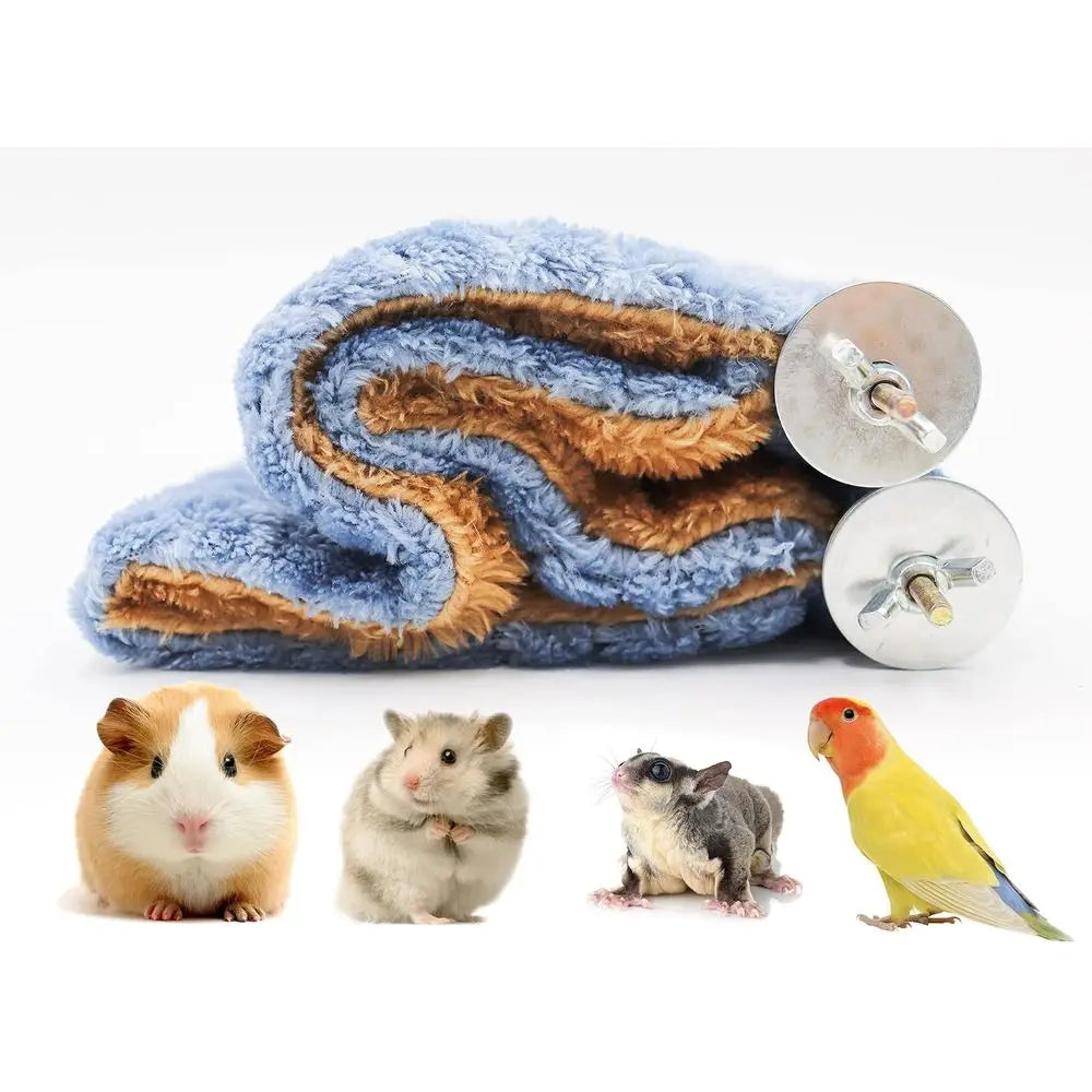 Winter Warm Double Layer Hanging Birds Nest Bed with Warm Leece, Bird Cage Stand Perch, Hideaway Cave Tent, Sleep Bed Cage Acces