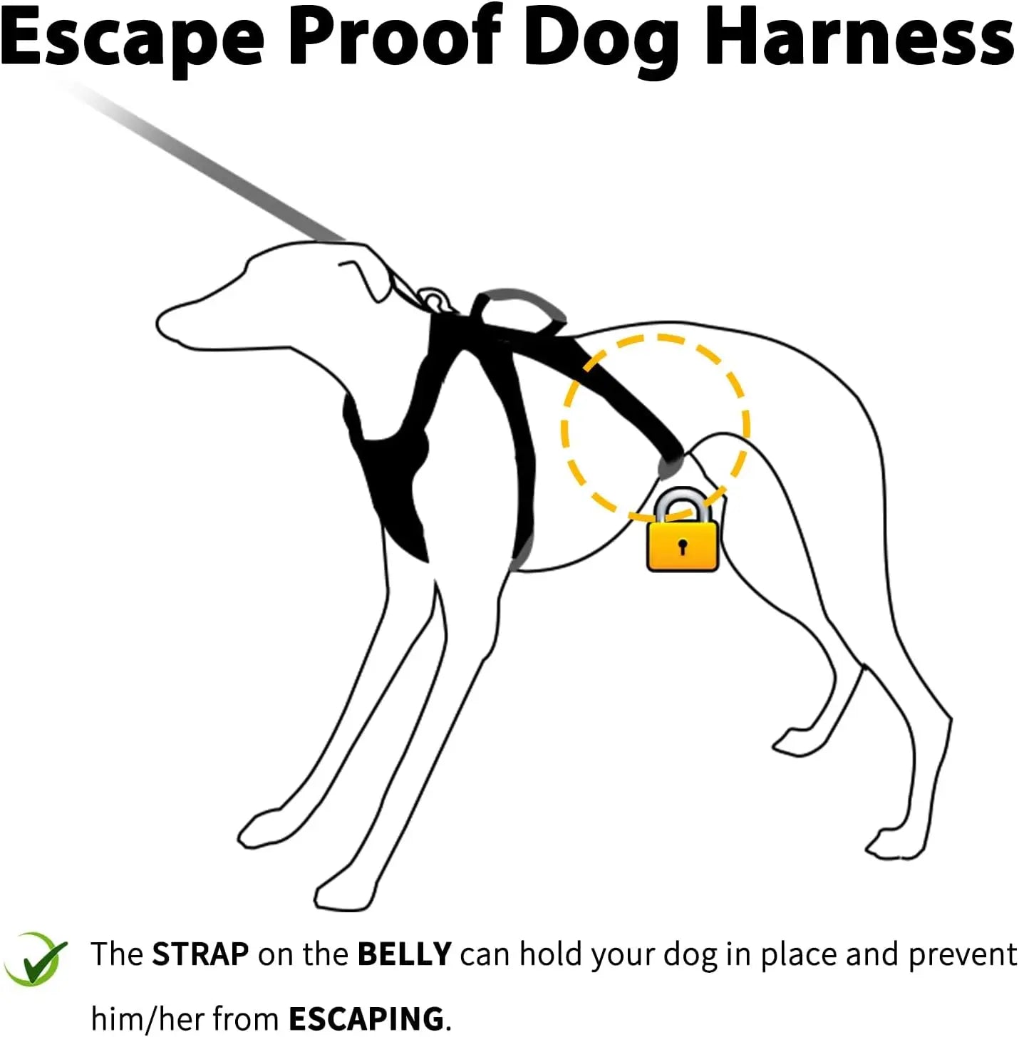 Escape Proof Dog Harness No Pull Reflective With Lift Handle