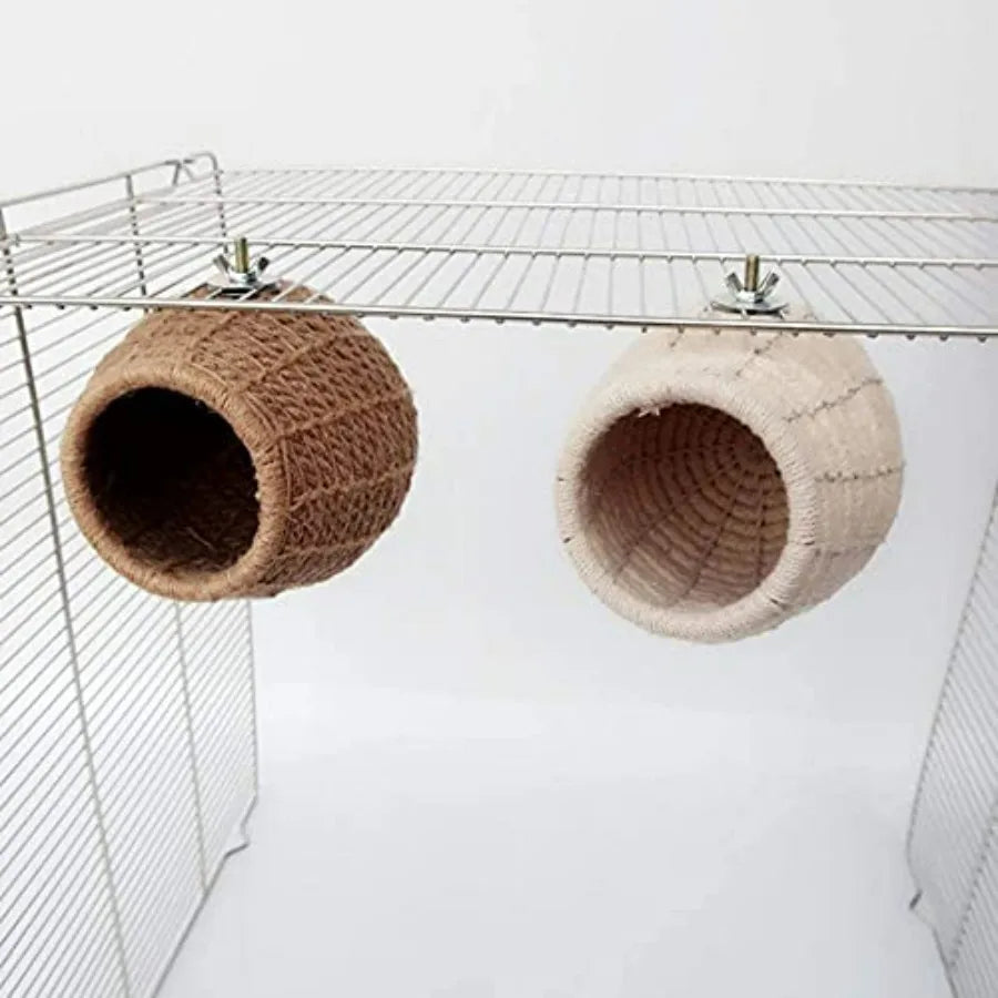 Bird Breeding Nest Warm Rope Bed House for Small Medium Bird Parrot Parakeet Conure Cockatiel Canary Finch Lovebird Budgie D: H