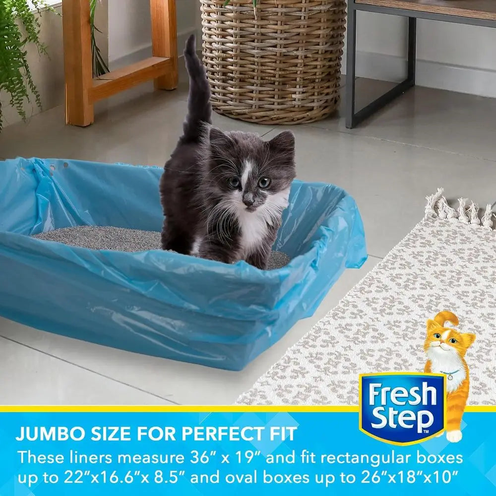 Siting Dstring Cat Litter Box Liners, Heavy Duty Kitty Litter Bags or Extra Large Oval or RecPans, Separate Waste or Easier Clea