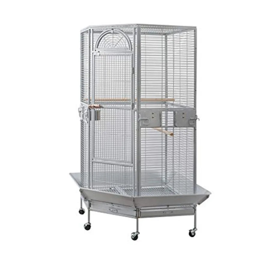 Metal Corner Bird Cage For Cockatiel Parakeet Durable