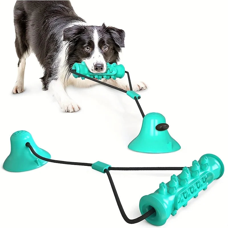 Enhanced Suction Cup Interactive Dog Toy, Dog Chew Toy, Durable Chew Ball, Tug Rope - Ideal for Medium And Large Dogs, Safe Teeth Cleaning, Perfect Gift for Dog Lovers