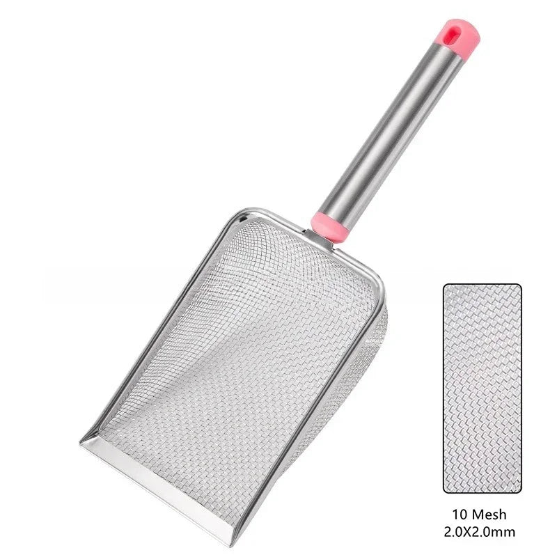 Stainless Steel Fine Mesh Cat Litter Scoop For Easy Clean Up