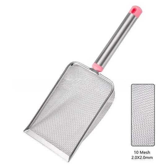 Stainless Steel Fine Mesh Cat Litter Scoop For Easy Clean Up