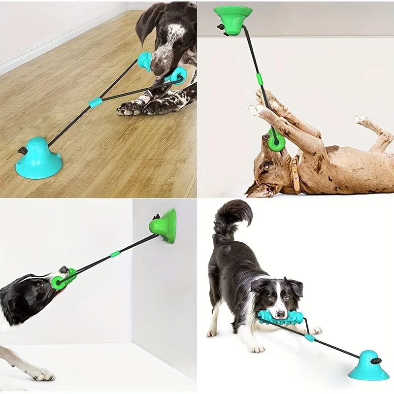 Enhanced Suction Cup Interactive Dog Toy, Dog Chew Toy, Durable Chew Ball, Tug Rope - Ideal for Medium And Large Dogs, Safe Teeth Cleaning, Perfect Gift for Dog Lovers