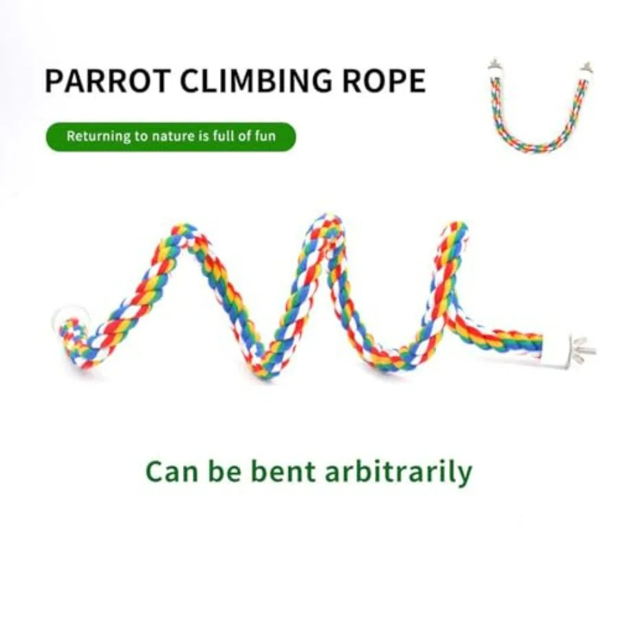 30-Inch × 0.78-Inch Diameter Nipple Style Bird Rope Perch, Bird cage Accessories, Rope perches for Conures, Parrots, Cockatiel,