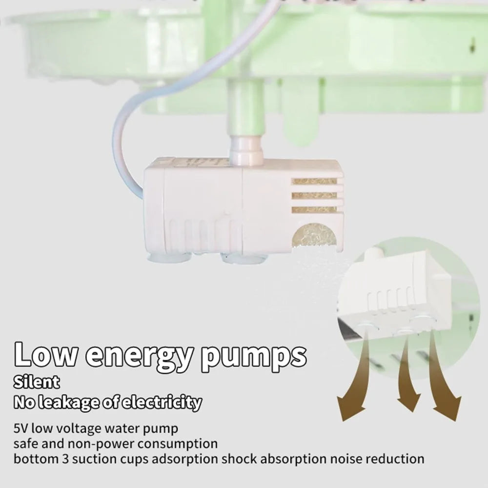Indoor Automatic Bird Bath with Pump and Dual Mode Running Water for Parakeets Budgies Cockatiels
