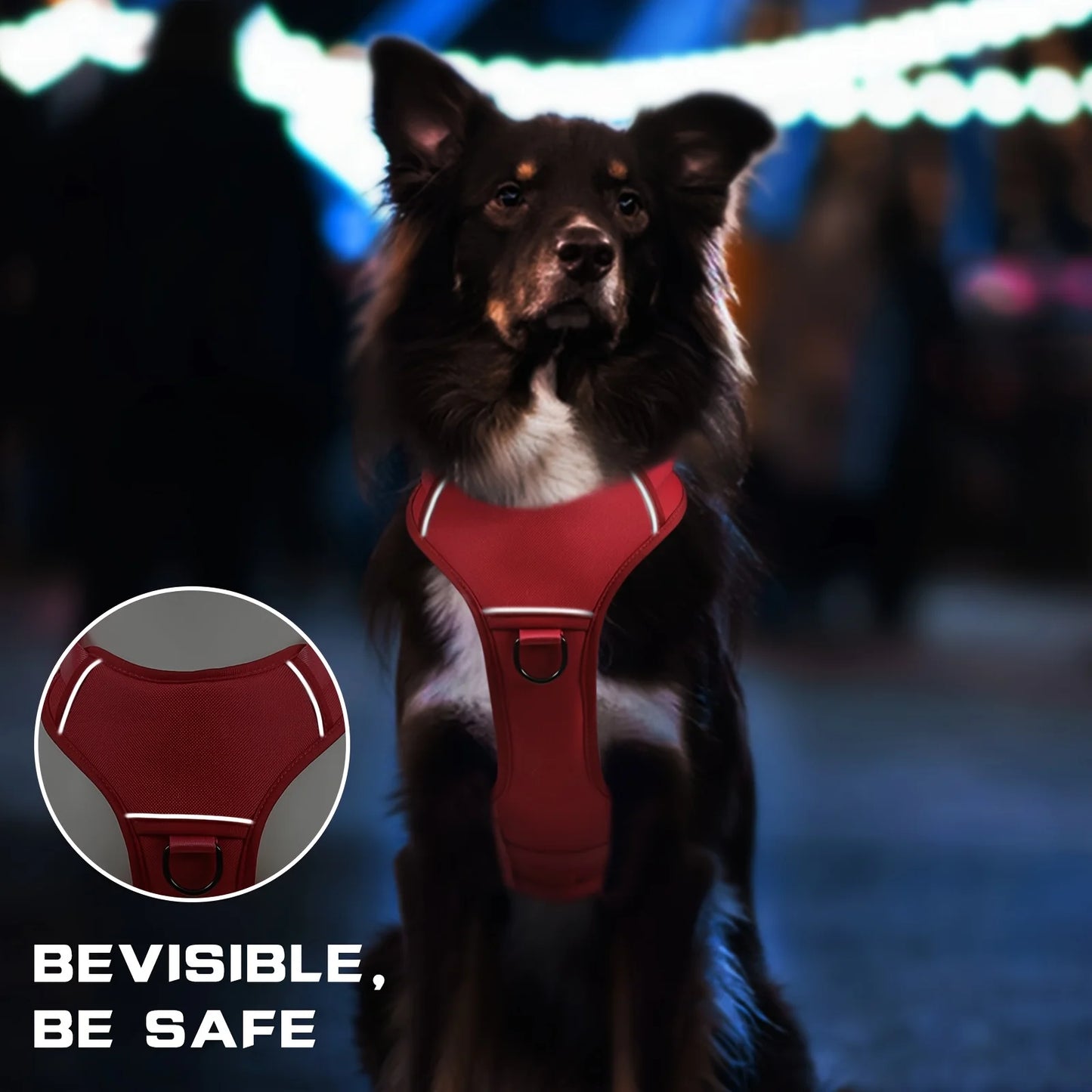 Escape Proof Dog Harness Soft Padded Full Body Pet Harness Reflective Adjustable No Pull Vest with Lift Handle And Leash Clip for Large Dogs Walking Hiking Training