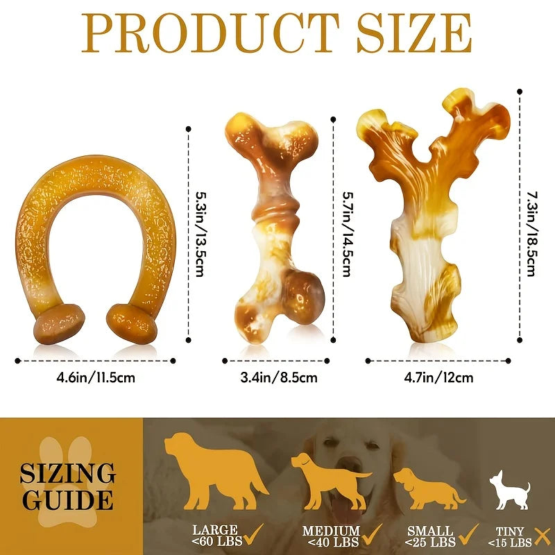 Apasiri Aggressive Chewers Dog Chew Toys: 3 Pack Tough Dog Toys For Aggressive Chewers Large Breed, Indestructible Dog Toy For Aggressive Chewers