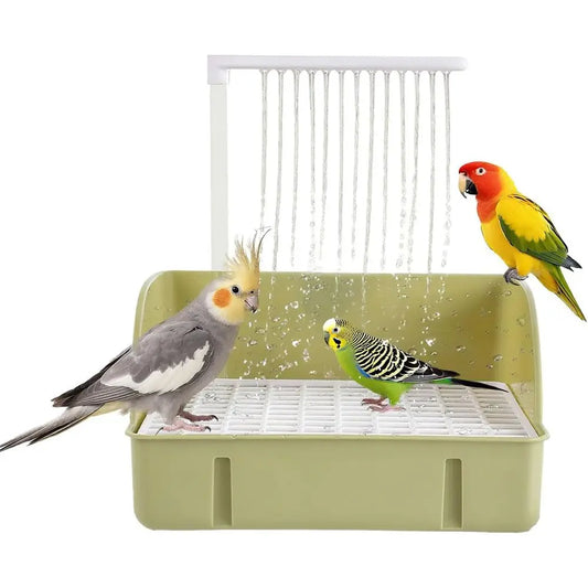 Automatic Parrot Shower Bath with Pump, Birds Shower Bathtub with Running Water, Birdcage, Medium Birds Parakeets, Cockatiels, C