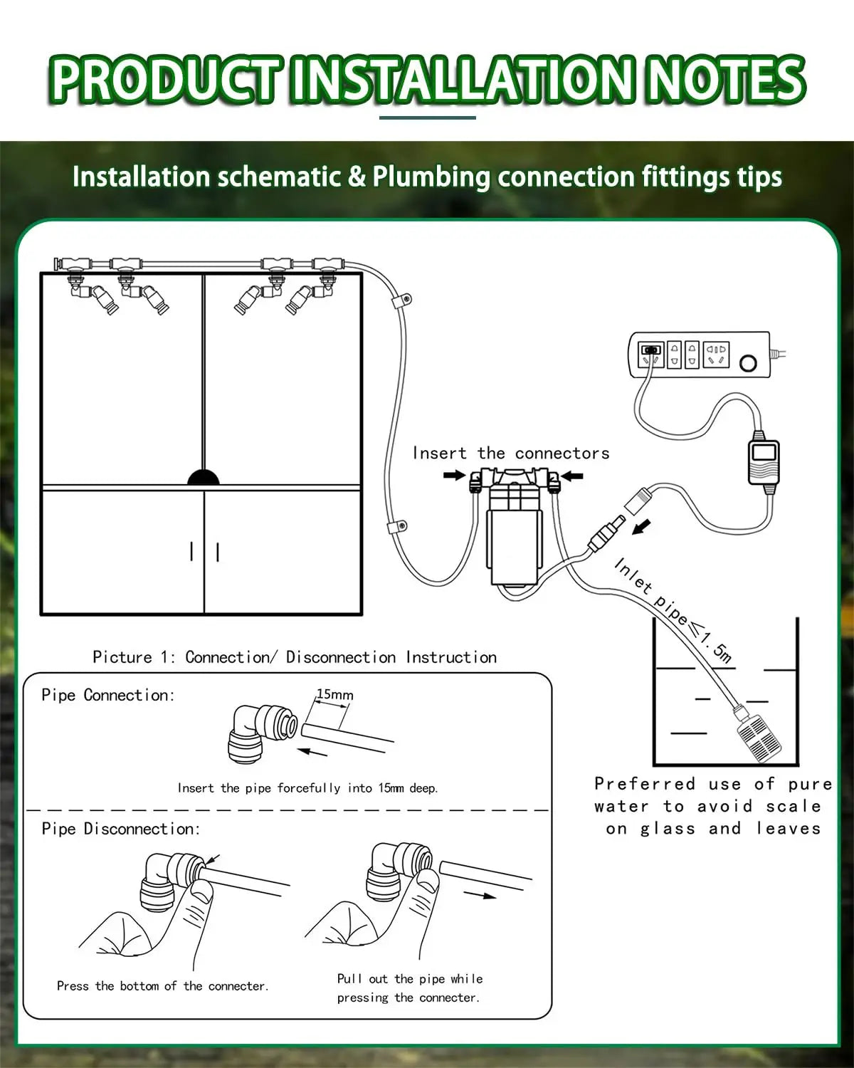 Reptile Fogger Silent Pump Misting Spray System Kit Nebulizer Plant Greenhouse Garden Irrigation Terrarium Spraying Device Kit