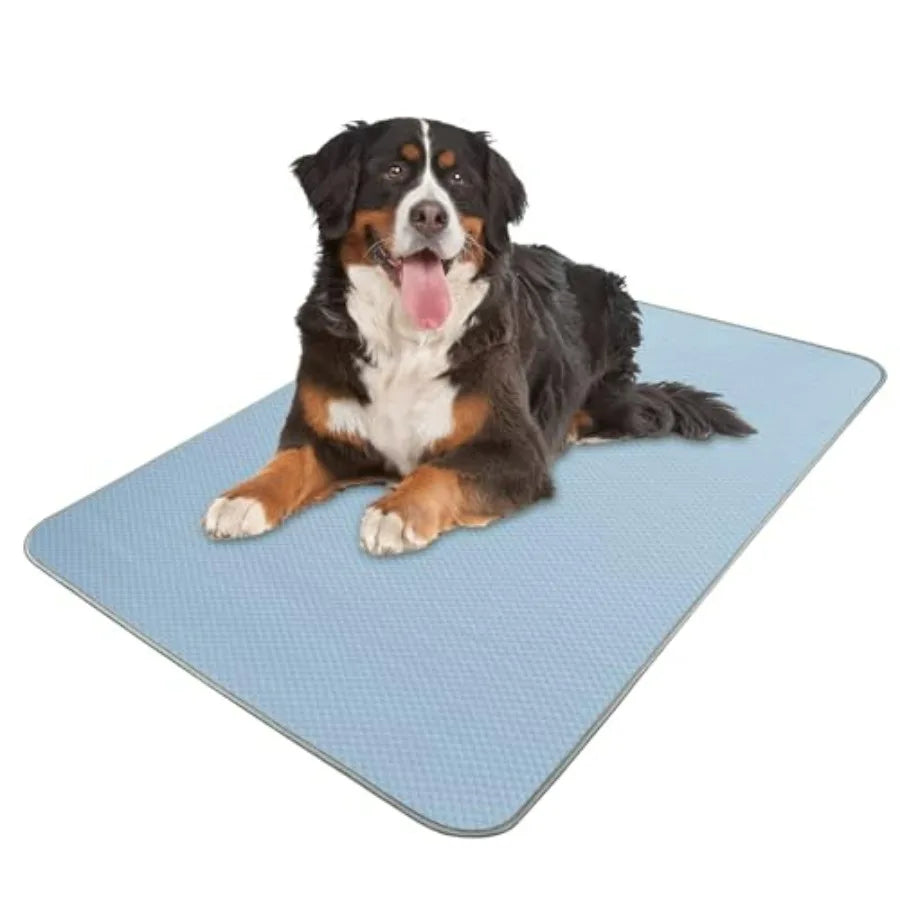 Summer Dog Cooling Mat Washable Ice Silk Self Cool Pad for Small Medium Large Dogs and Cats, Pet Sleeping Pad for Crate, Bed, I