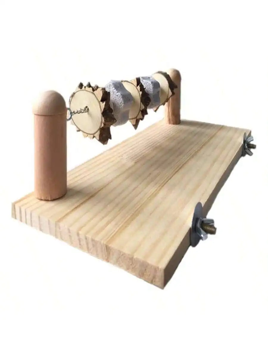 Wooden Pet Ledge Platform With Chew Toy For Hamster Chinchilla Guinea Pig