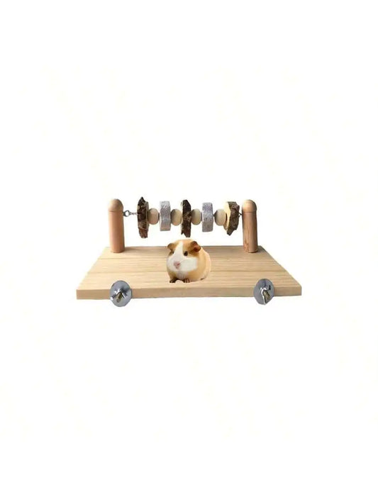 Wooden Pet Ledge Platform With Chew Toy For Hamster Chinchilla Guinea Pig