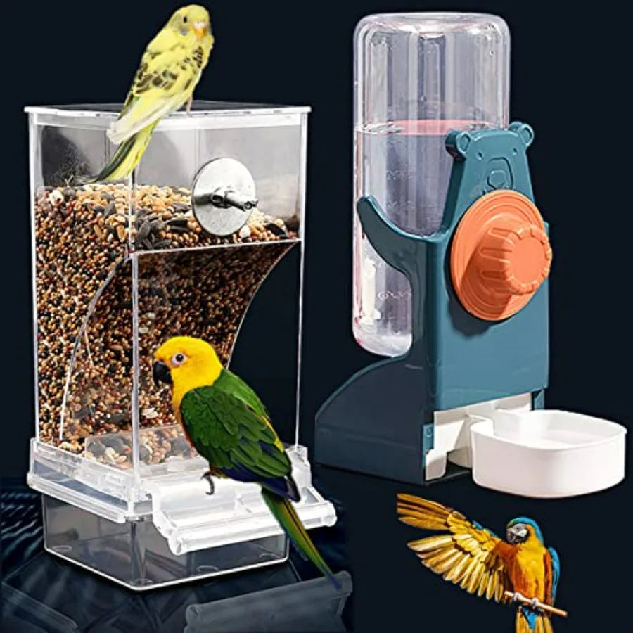 No Mess Bird Feeder Water Dispenser Set For Parrots And Parakeets