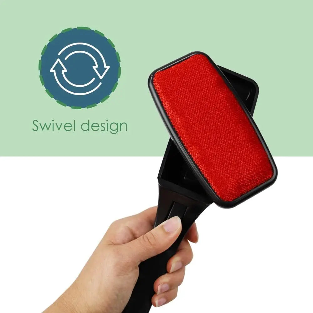 Swiveling Lint Brushes or Clothes and Furniture | Plastic Garment Brush (Red)