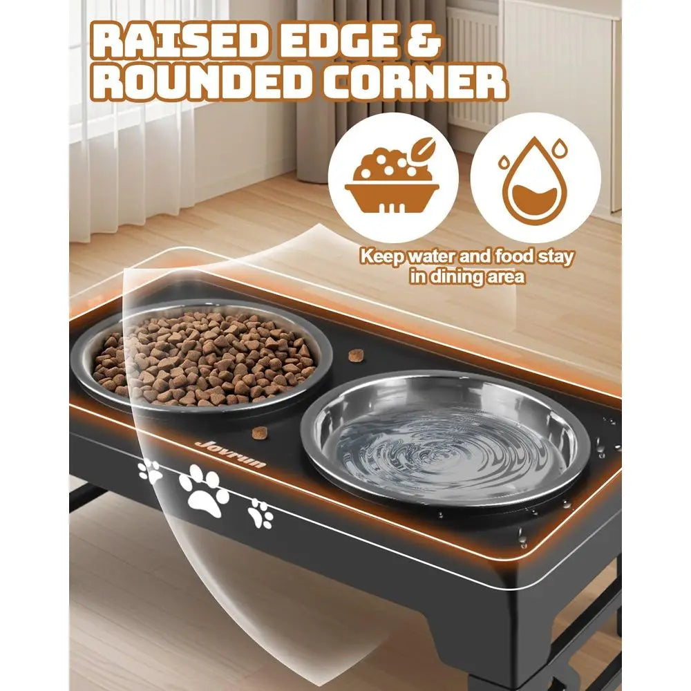 Elevated Dog Bowls for Small Dogs and Cats, Non-Slip Cat Bowls with 2 Thick 5.5 Stainless Steel Dishes, Adjustable Dog Feeder 2.