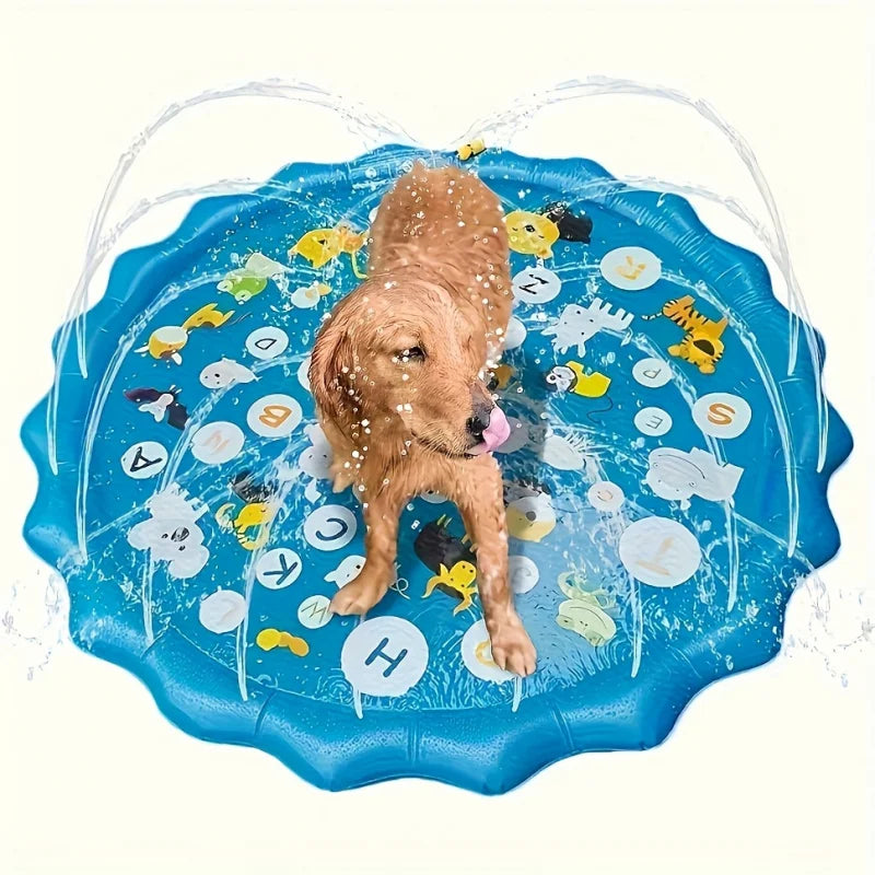 Heavy-duty Outdoor Pet Bath Basin with Water Spray Function - Anti-slip Dog Water Play Cooling, water spraying, and ice cooling