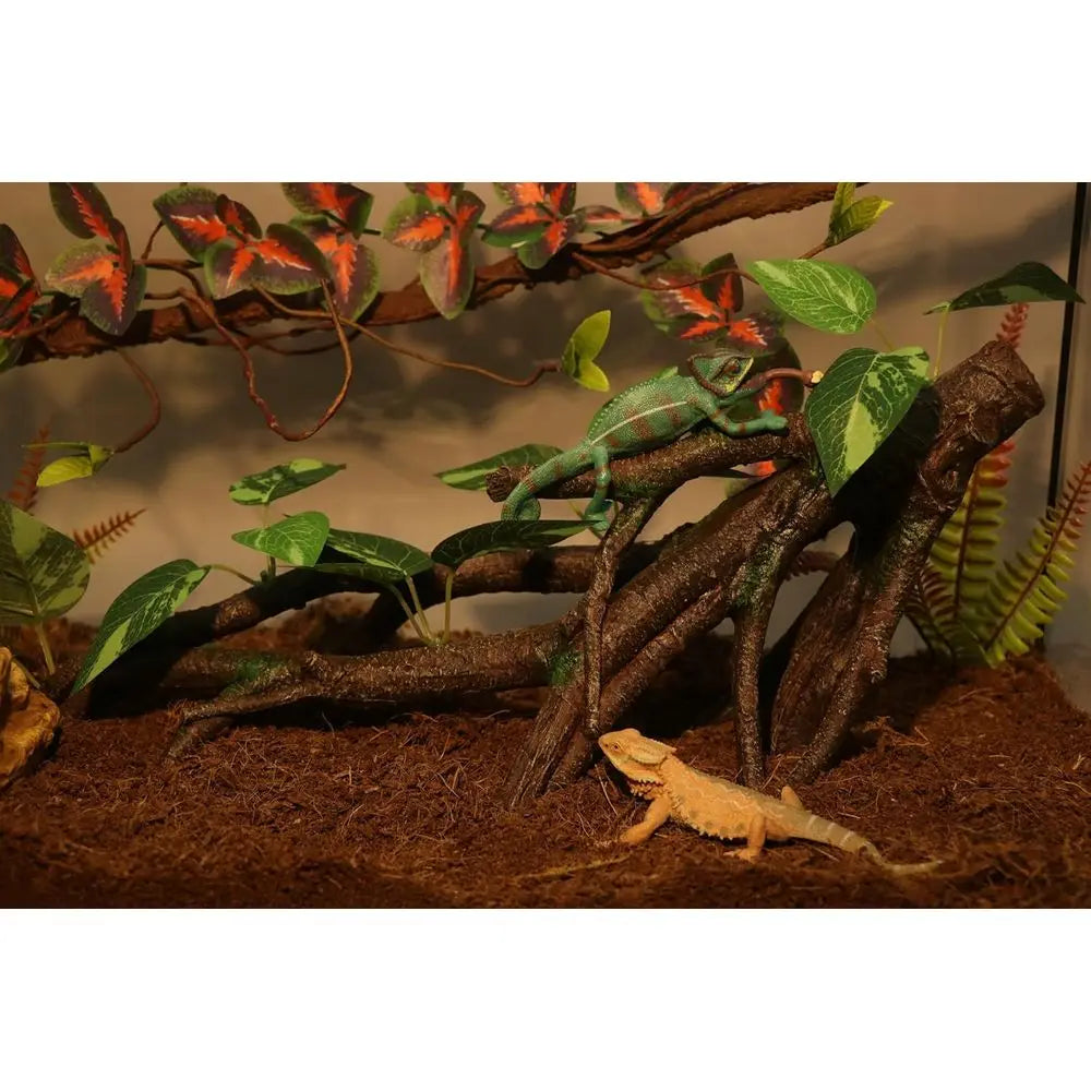 Reptile Climbing Branch Tree with Leaves for Bearded Dragon, Lizard, Snake, Gecko, Chameleon Habitat Decor