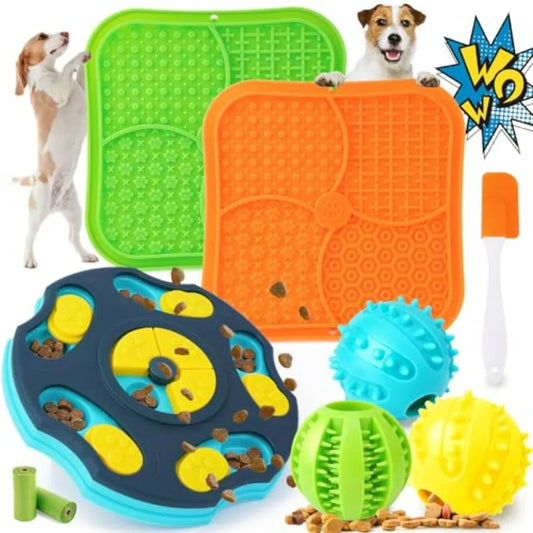 9 Pack Toy Set -Mentally Stimulating Enrichment for Small to Medium Smart s, Includes Dog Lick Mat with Suction Cups